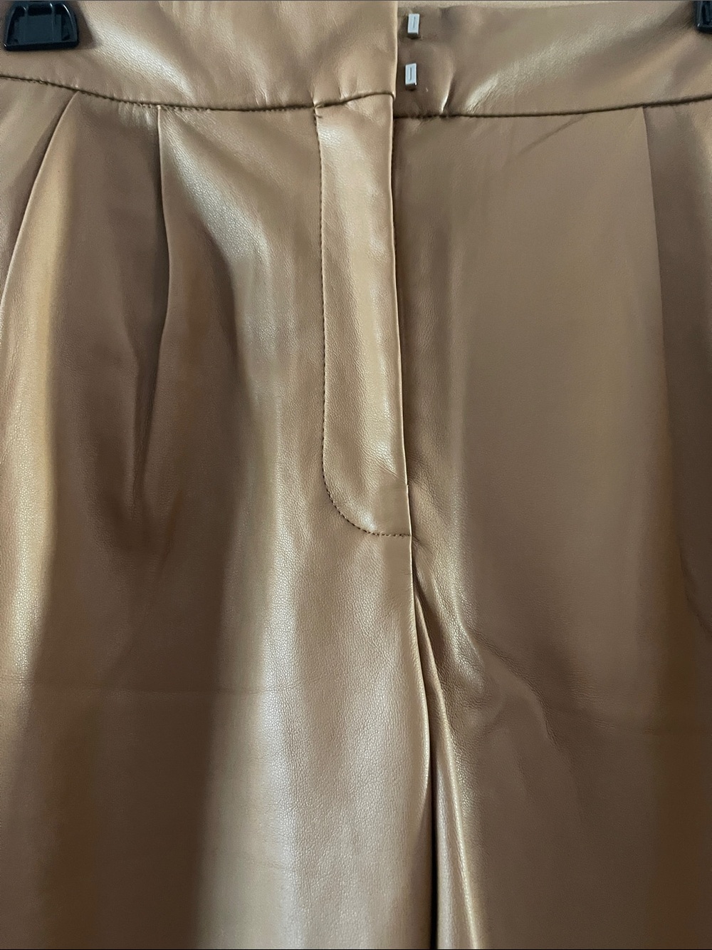 Express Faux Leather Pants in Camel Brown - Picture 2 of 4